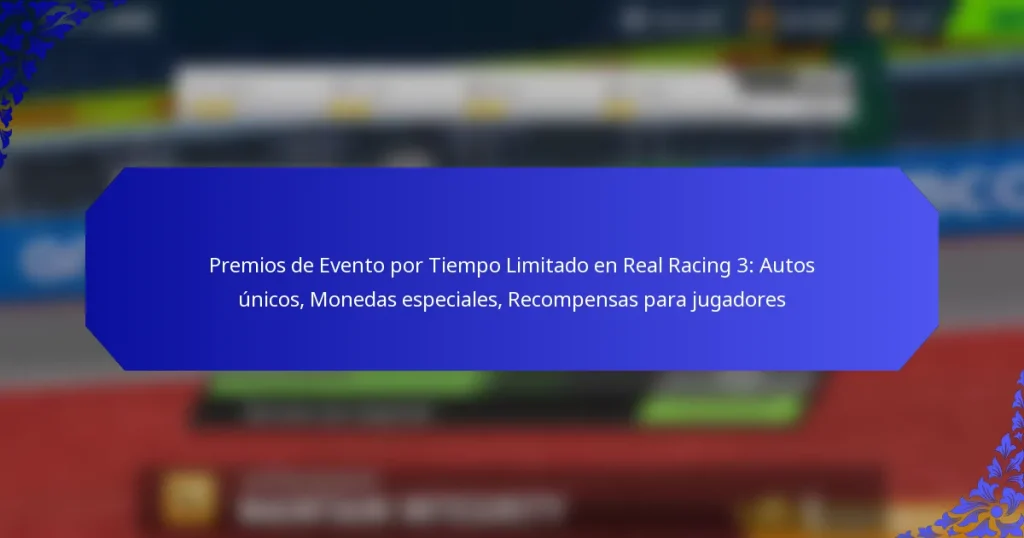 Premios de Evento por Tiempo Limitado en Real Racing 3: Autos únicos, Monedas especiales, Recompensas para jugadores